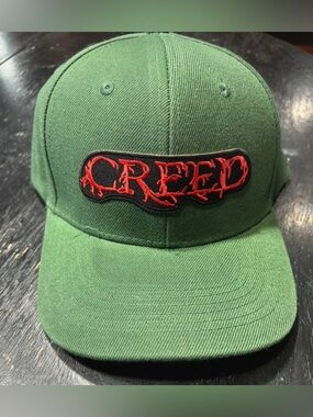 Creed Green Hat with Red Embroidered Logo